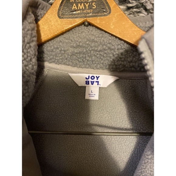 Joylab Women’s SZ Large Grey Sherpa 1/2 Zip Pullover Athletic Sweatshirt Jacket - Picture 6 of 11